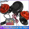 8 Sound Musical Controller Regulator Monitor + 3pcs Snail Horn 12V Universal Electronic Horn Trumpets Electric Siren Automotive