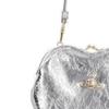 VIVIENNE WESTWOOD Metallic Effect Iconic Saturn Logo Goat Leather Shoulder Tote Bag Women Handbags Silver 4B01000CWL00ACQ401