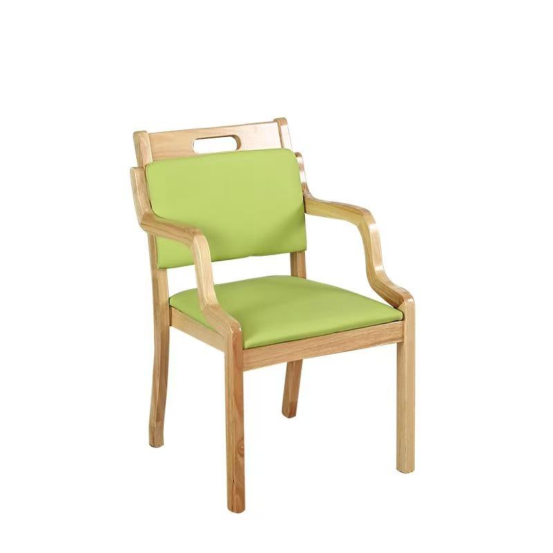 Elderly-Friendly Solid Wood Dining Table & Chair Set for Nursing Homes and Rehabilitation Centers