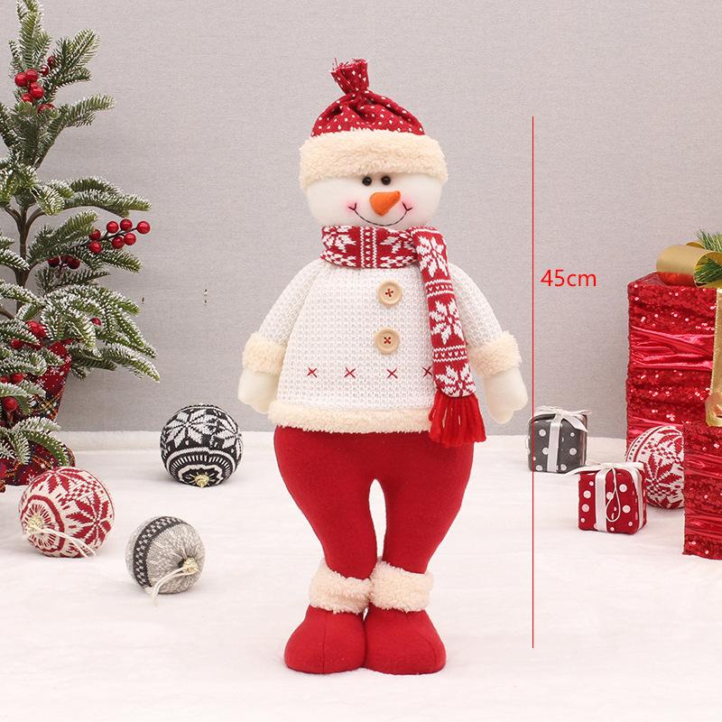 Cross-border Christmas Explosions Standing Retractable Santa Claus Snowman Elk Deer Fabric Doll Doll