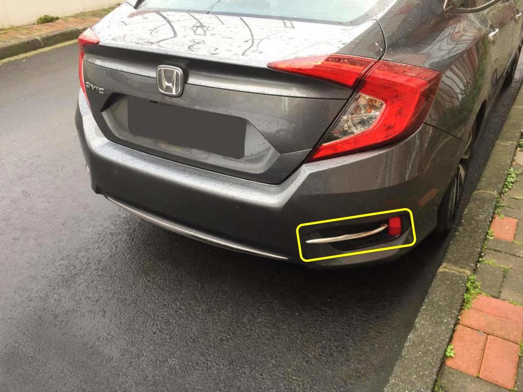 

Накладки на задні протитуманки (2 шт., нерж) для Honda Civic Sedan X 2016-2021 рр.