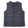 Men's Lightweight Sleeveless Down Vest - Warm 90% White Duck Down, Round Neck/V-Neck, Two-Way.
