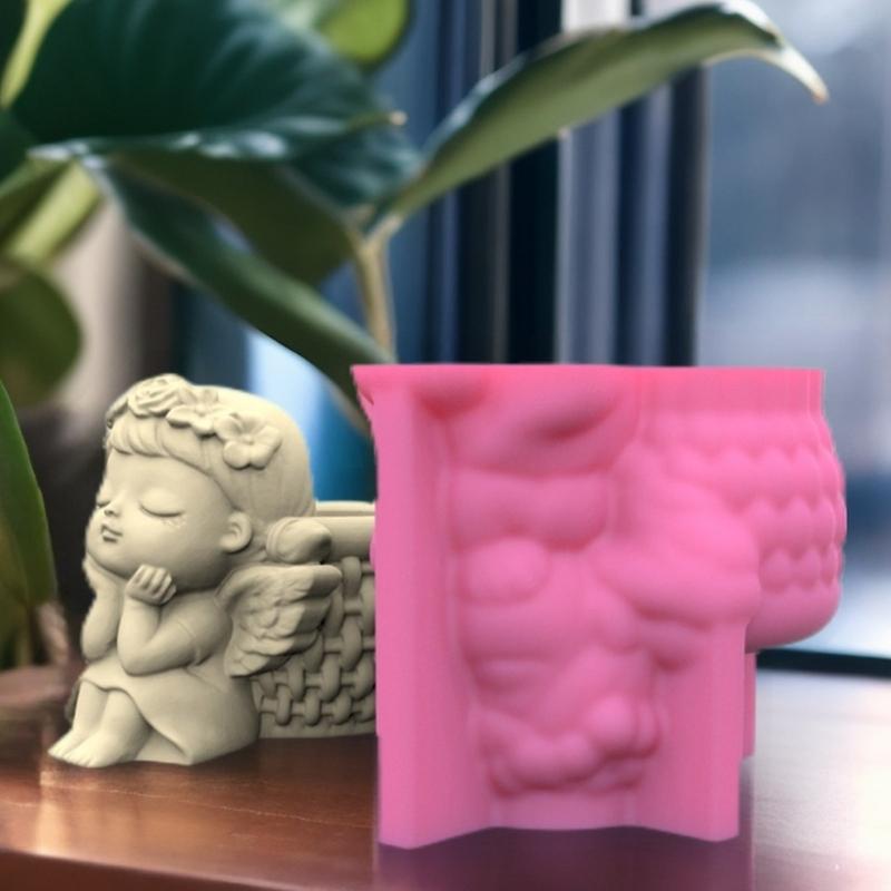 4 Pack Planter Mold Flowerpots Molds Girl Shaped Silicone Concrete Mould Hand-Making Supplies for DIY Flowerpot Crafting