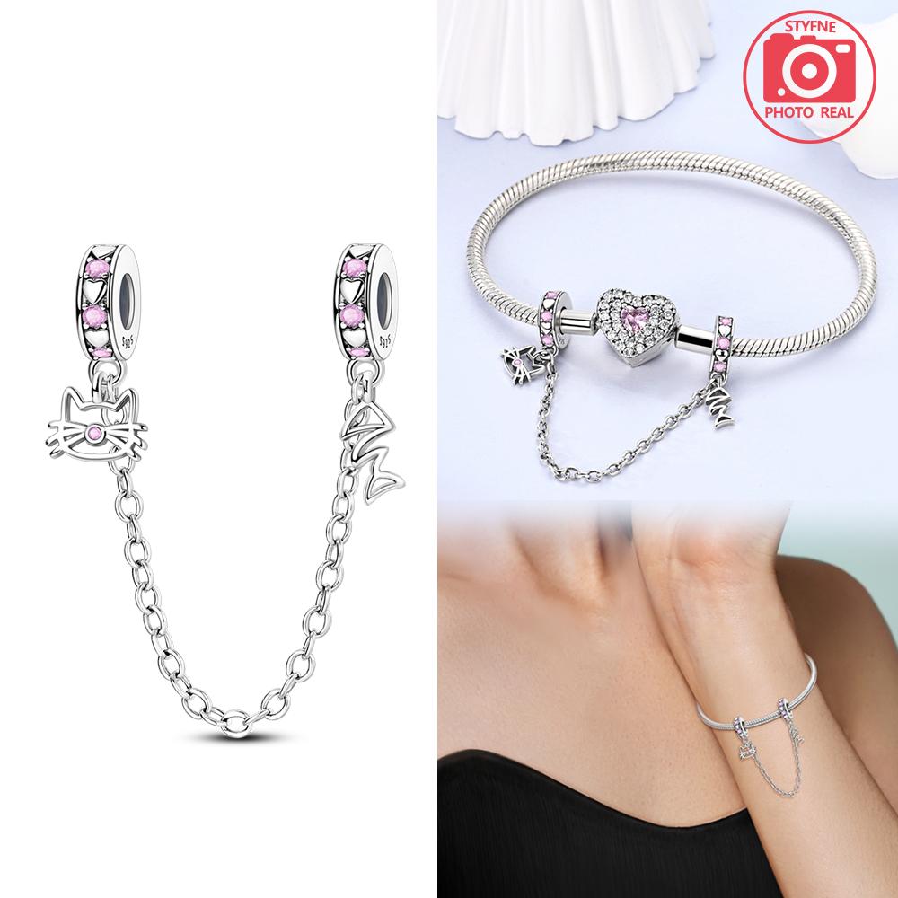 Charm Bead Charms Plata Fantasy Cats Paw Cute Safety Chain Copper Colors Ideal For Charm Bead Charms Copper Colors Authentic Bracelets for Jewellery