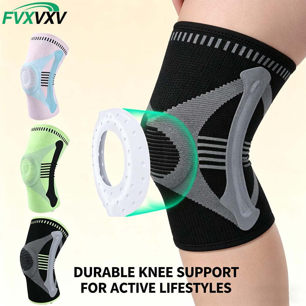 1PCS Knee Compression Sleeve with Patella Gel Pad & Side Stabilizers, Knee Support Brace for Men Women, Knee Pain Relief for Run