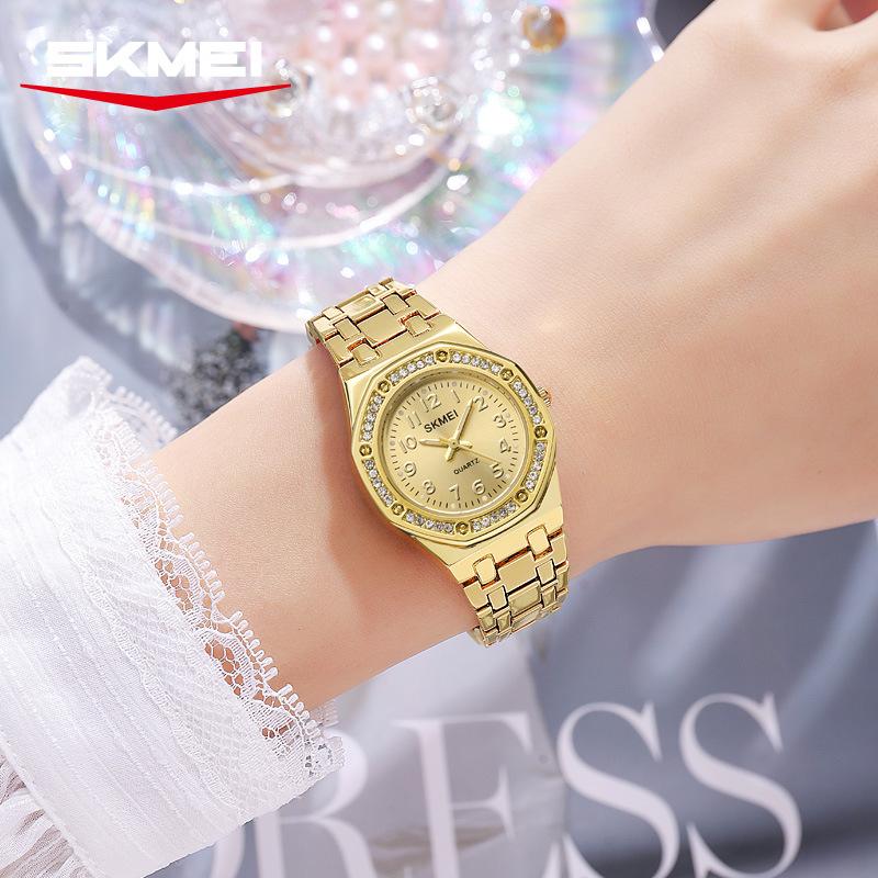 Skmei Women's Watch Luxury Diamonds Watch Waterproof Ladies Fashion Quartz Watches Ladies Gifts