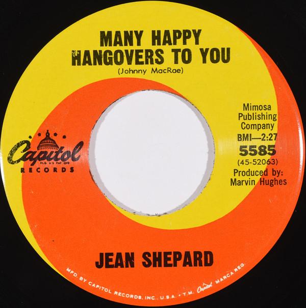 

7inch Record JEAN SHEPARD - Many Happy Hangovers To You / Our P 5585 Capitol Records 1966 US Folk Used
