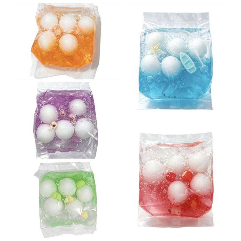 Fruit Color Crunchy Squishy Bag Handmade Sensory Dumpling Squishy Crispy Handmade Ball Desk Decor