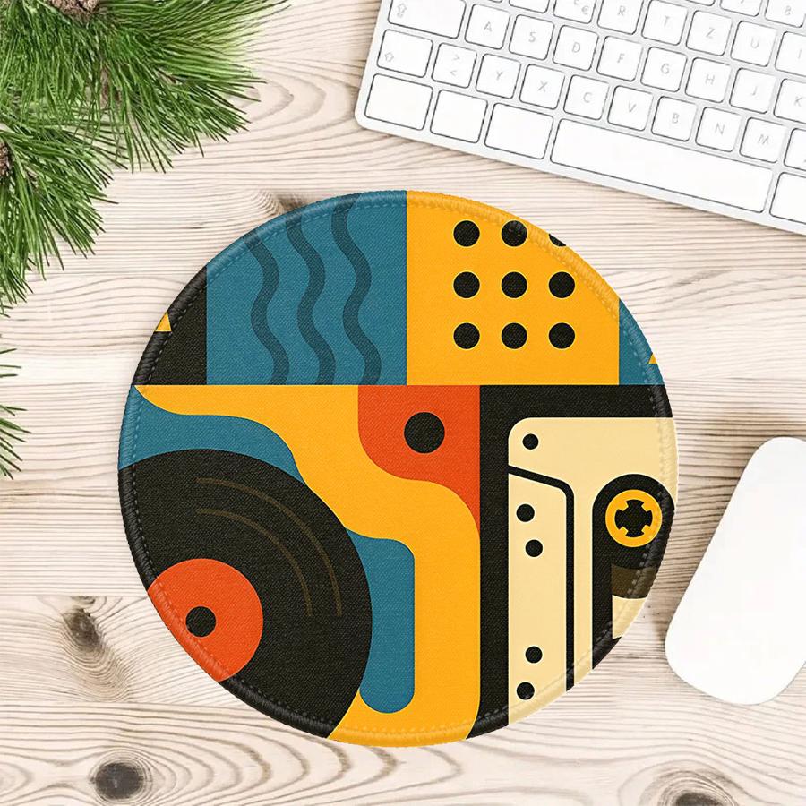 

1pc Mouse Pad Keyboard Mouse Pad Game Console Pad office Pad Desk accessories Computer Laptop Pad Waterproof Trendy Retro Music 200x200x2mm