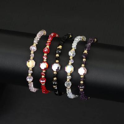 Fantasy Sweet Colorful Bracelet Women Geometric Beaded Braclet Luxury Austrian Crystal Friendship Braslet Gift for Bestie