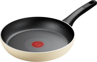 Tefal Bratpfanne 26cm IH Kompatibel mit Gas Frei von schädlichen Substanzen wie und langlebiges Titanium Excellence Vanille Beige Braten Beige G18205