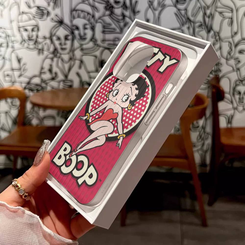 Animation B-Betty Boop Soft Corrugated Transparent Phone Case For IPhone 17 15 16 11 12 13 14 Pro Max Plus Pro