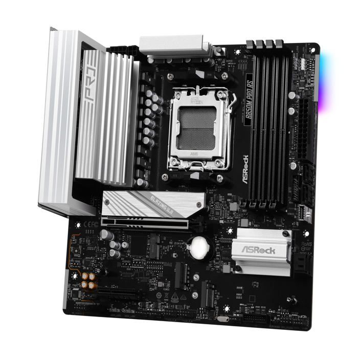 Carte mère - ASRock - AM5 B850M PRO RS - 256 Go RAM - 4 emplacements - PCI Express 4.0