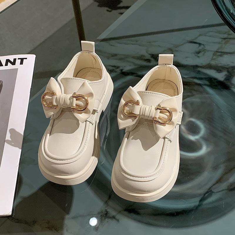 2025 Autumn New Korean Version of Children's Foreign Style Bow Princess Single Shoes Girls British Style Soft-soled Small Leather Shoes