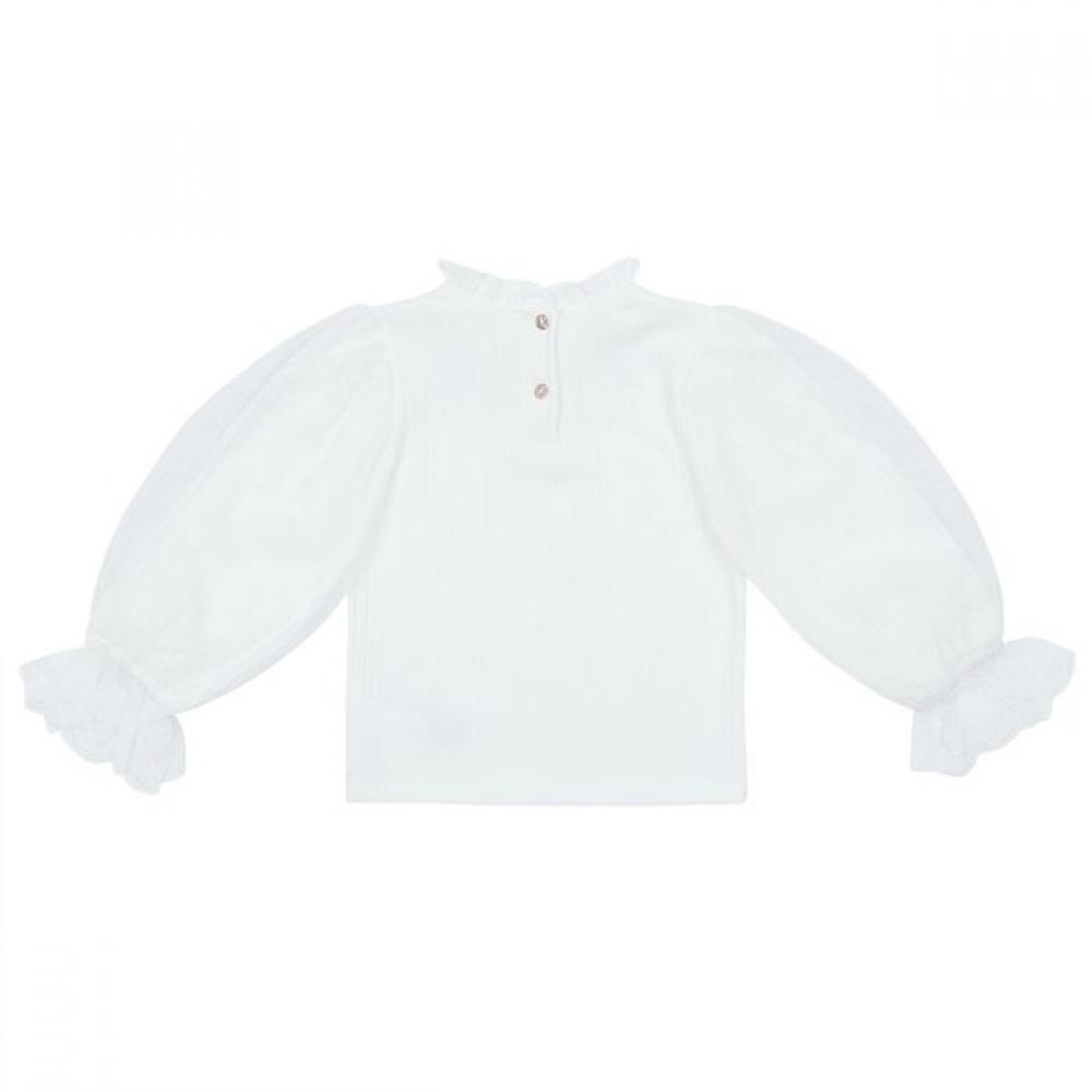 French Cat חולצה לבנה עם שרוולים קצרים Happy T-shirt q51dcT120w1