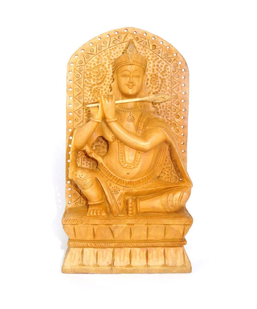 Бог Кришна, Деревянная статуэтка, ручная работа, Lord Krishna, Wooden statue, Handmade