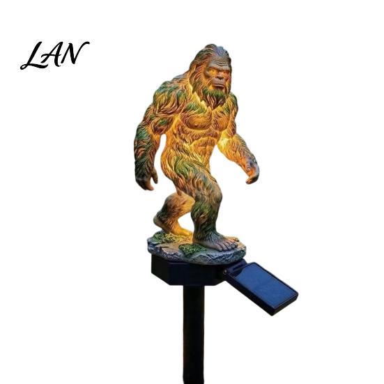 Garden Sasquatch Statue Dragon Solar Light, Outdoor Lamp, Fantasy Creature Sculpture, Pathway Light for Yard Lawn Decor Powered