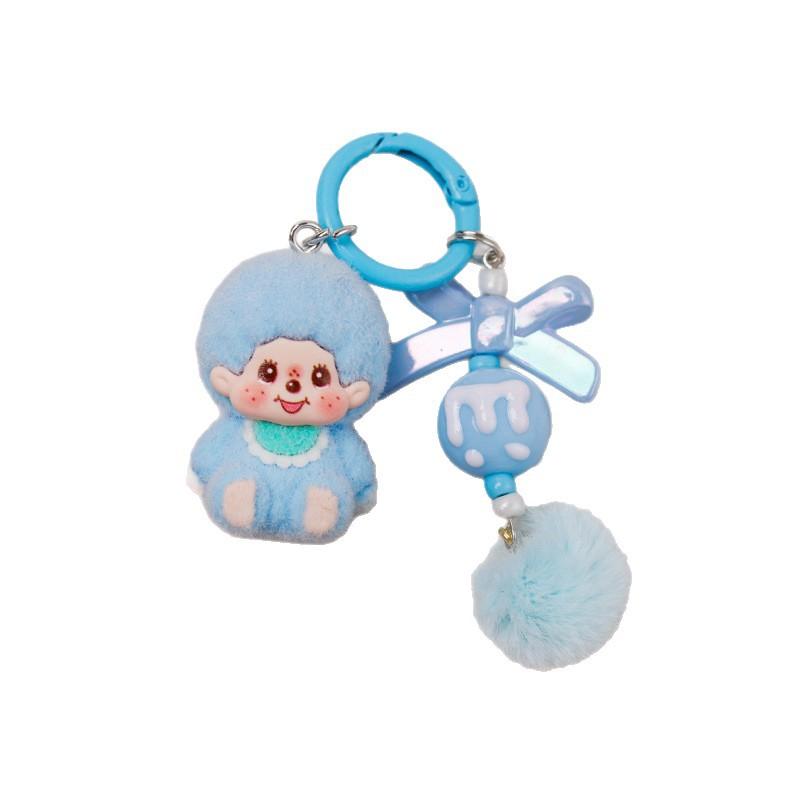 Llavero de M Beads Sentado con Flocado Llavero Lindo Joyería Colgante de Bolso de Moda Colgante Pequeño de Juego