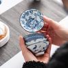 Retro Blue and White Ceramic Kung Fu Teacup Tea Set Single Cup Tea Tasting Hat Cup Home Master Cup Tea Cup Tea Bowl Set
