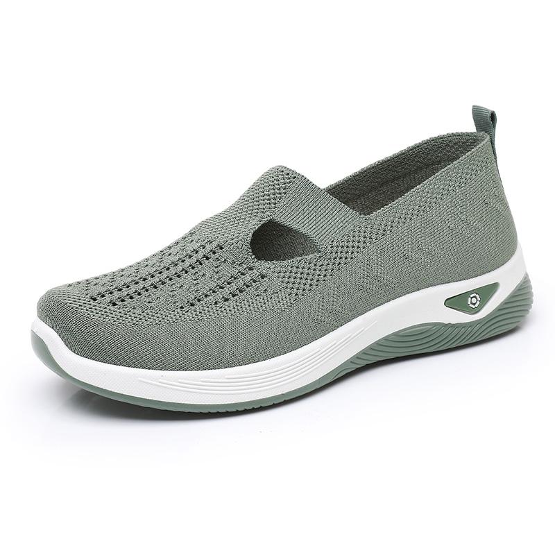 Women Breathable Walking Shoes Non-slip Soft Sole Shoe For Elderly Summer Casual Lightweight Shoes Middle-aged Female Flat Shoes