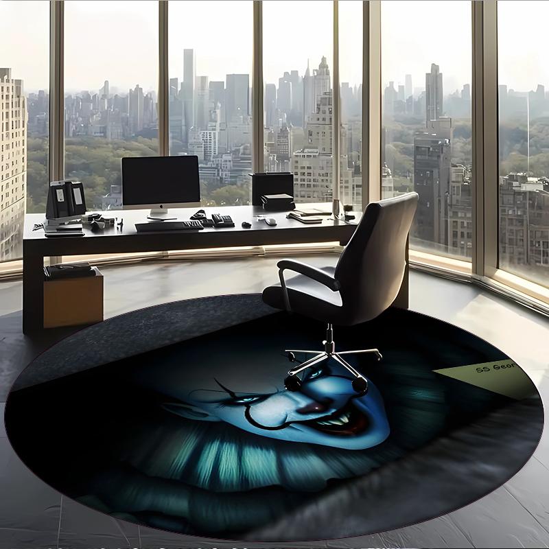 Pennywise (5) Round Office Rug Decorative Floor Rug for Office Bedroom Living Room and Home Space