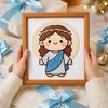 Jesus Faux Pearl Painting Kit, DIY Handmade Jesus Rhinestone Painting Crafts, Beginner Friendly Religious Art Painting for Home Decoration