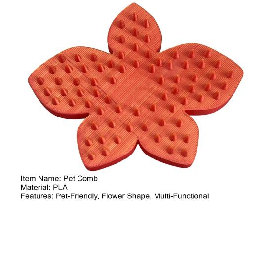 Pet Grooming Comb Flower Shape Plastic Detangling Massage Brush Cat Shedding Brush Removes Hair Mats Tangles Loose Fur for Short to Long Haired Cats