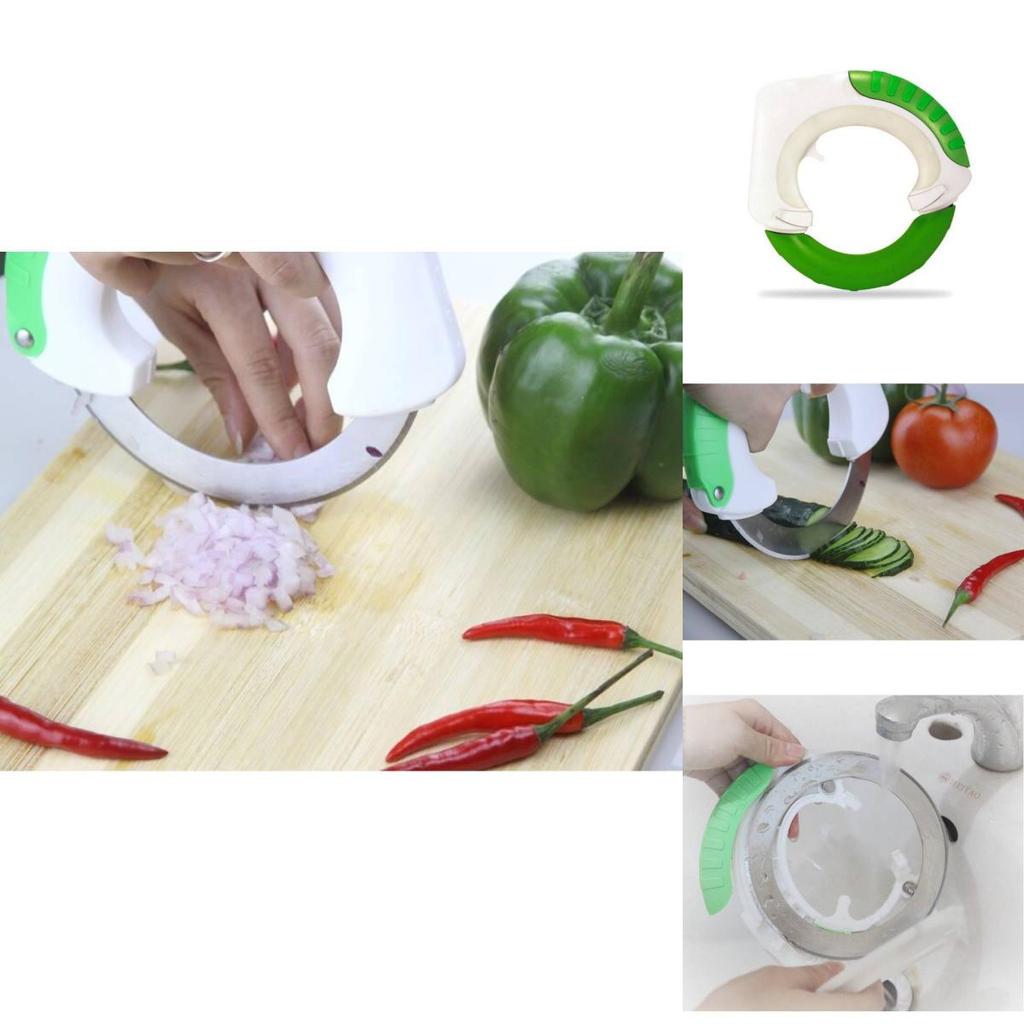 Round Shape Kitchen Cutter With Pp Handle And 420 Stainless Steel For Slicing Meat Vegetables