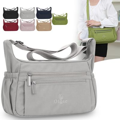 Borsa a Spalla Impermeabile in Nylon Borsa a Tracolla da Donna Multistrato Leggera Borsa per Mamma
