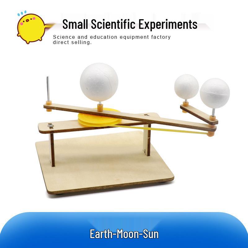 Wooden Orrery Model: Earth-Moon-Sun Movement Demonstration for Science Education