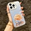 Luxury Lotus Flower Anti-drop Armour Case For iPhone 16 Pro Max 15 14 13 12 11 Pro XR XS X 7 8 Plus Lens protect plating Cover