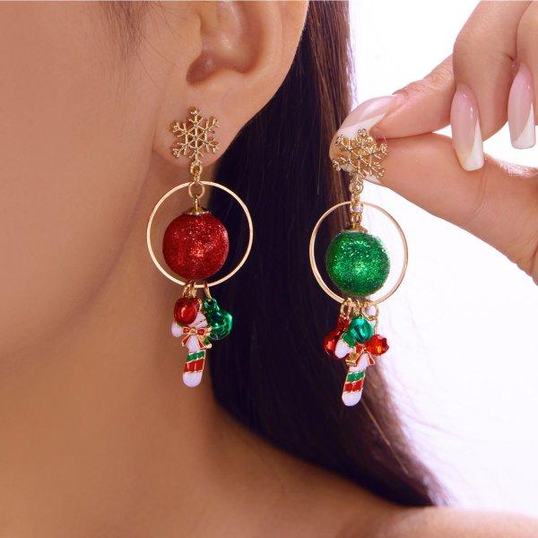 Exquisite Gold Color 3D Christmas Tree Pendant Earrings for Women  Hollow Snowflake Earrings New Year Party Jewelry