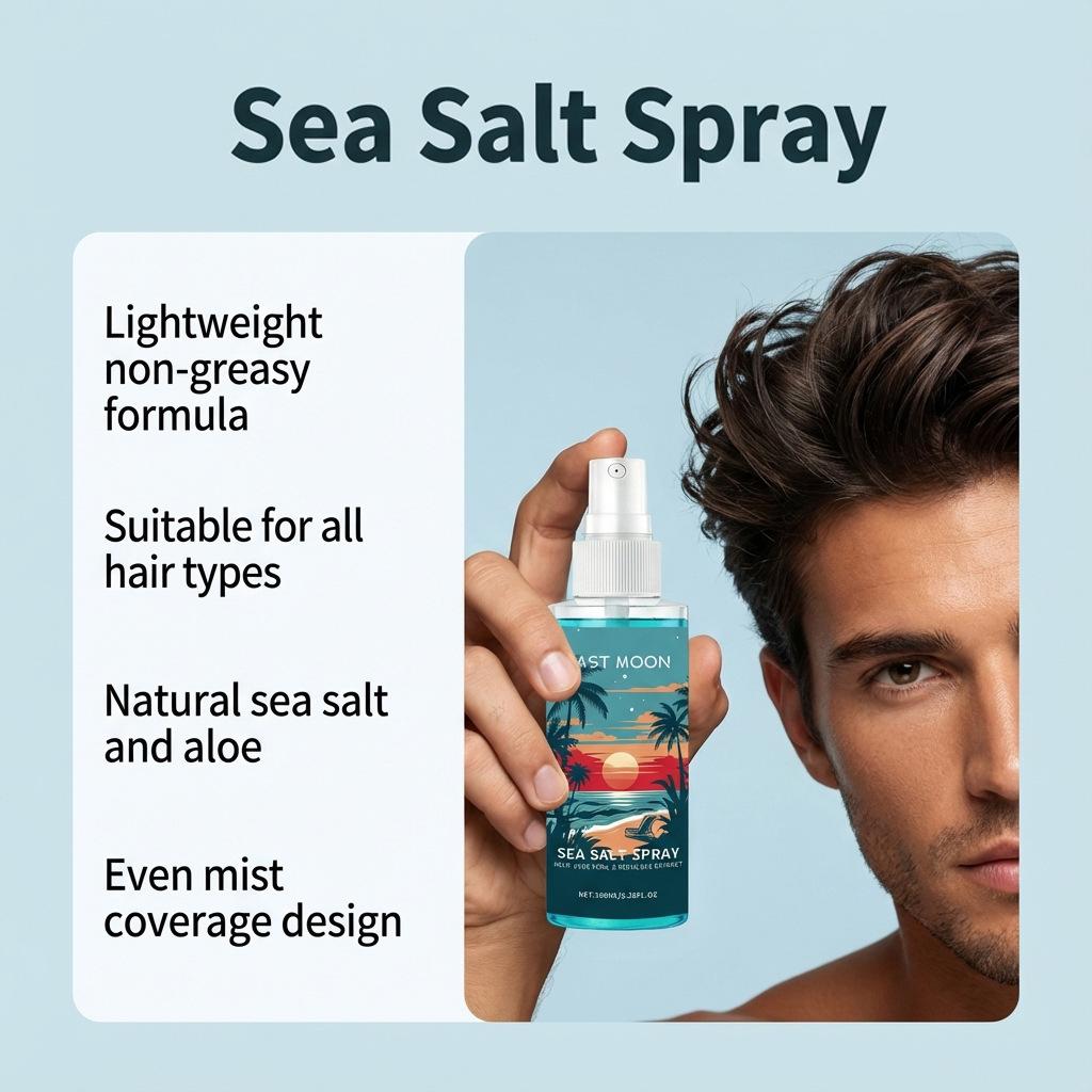 EAST MOON Sea Salt Styling Spray for Men's Hair - Texture, Volume & Refresh