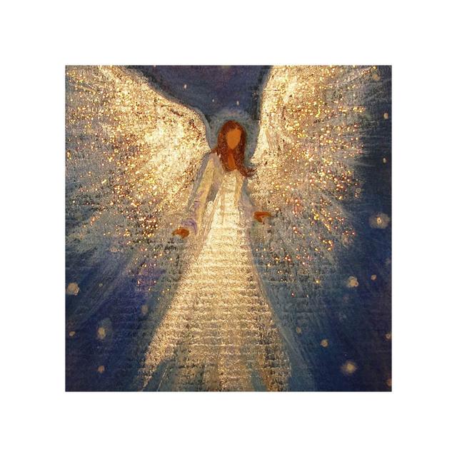 

Скандинавская абстрактная картина на холсте с золотым ангелом, современная гостиная, настенное искусство, печать плакатов, спальня, украшение для дома, картина 70x70cm Unframed