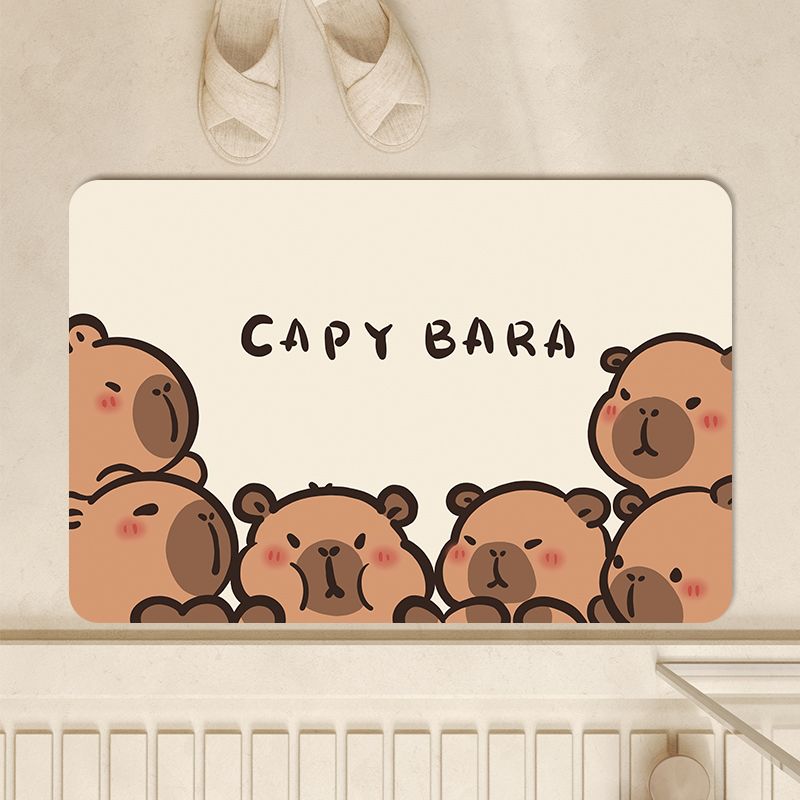 Capibara capybara bathroom absorbent floor mat, diatom mud non-slip toilet entrance door, toilet door floor mat