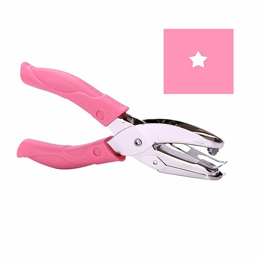 6.3" Handheld Hole Punch Round Star Heart Shaped Hole Thickened Leather Case For Paper Leather Craft Holes