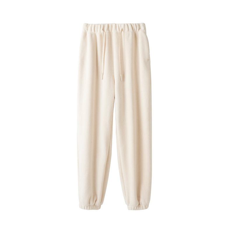 Pink Fleece Sweatpants Women's Autumn and Winter Thickened Outer Wear Cotton Pants Fleece Warm Pants Small Sweatpants