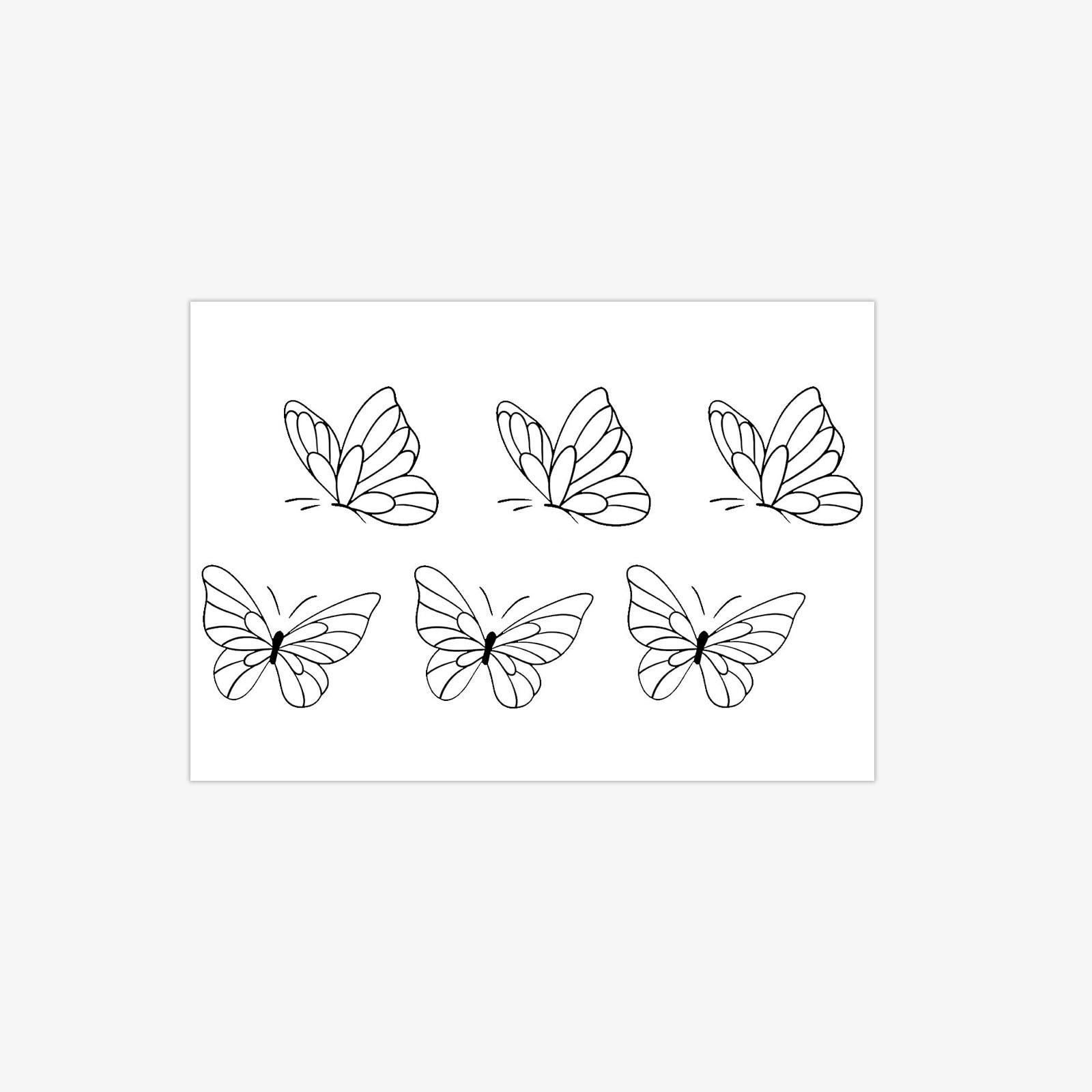 

Minimalist Lines Double Butterfly Tattoo Sticker, Waterproof And Long-Lasting Female, Small And Fresh, Forearm Sticker. 7*10