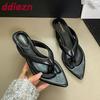Fashion Low Heel Footwear Women Wedges Slippers Slides Sandals Shoes Fashion Pointed Toe Ladies Wedges Slippers Female Flip Flops