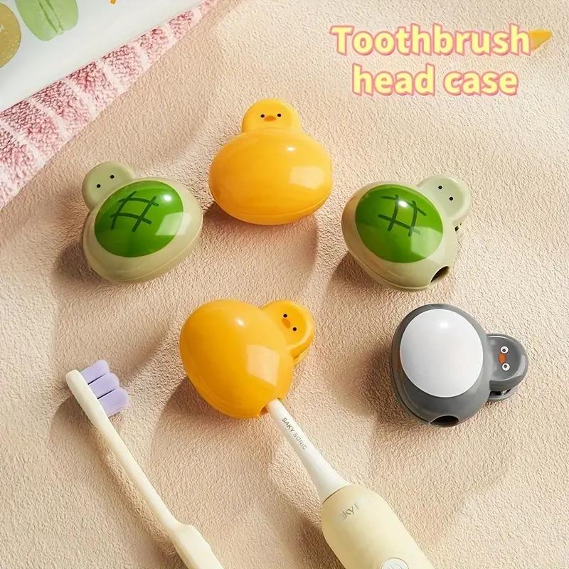 Toothbrush head protective cover storage clip home portable travel electric toothbrush dust cap cover cartoon storage box