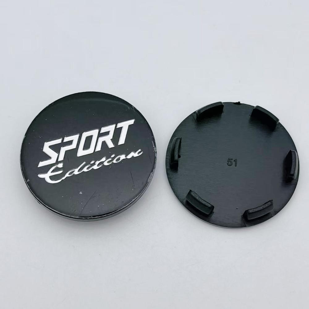 4pcs 51mm Sport Edition Logo Emblem Car Wheel Center Caps Wheel hubcaps Auto Rim Centre Cover Black/Sliver Car Accessories