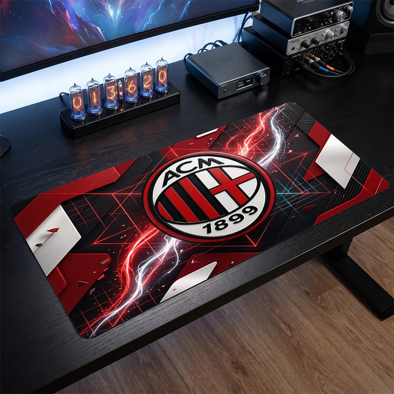 Tappetino per Mouse Grande Stampato AC Milan, Tappetino Morbido in Gomma Antiscivolo per Scrivania da Gioco per Ufficio Laptop Computer Decorazione