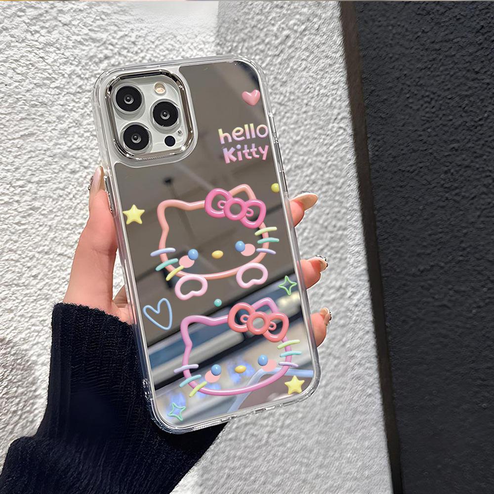 OEMHello Kitty Color Line Mirror Apple 13 Pro Mobile Phone Case Protective Case iPhoneAIR
