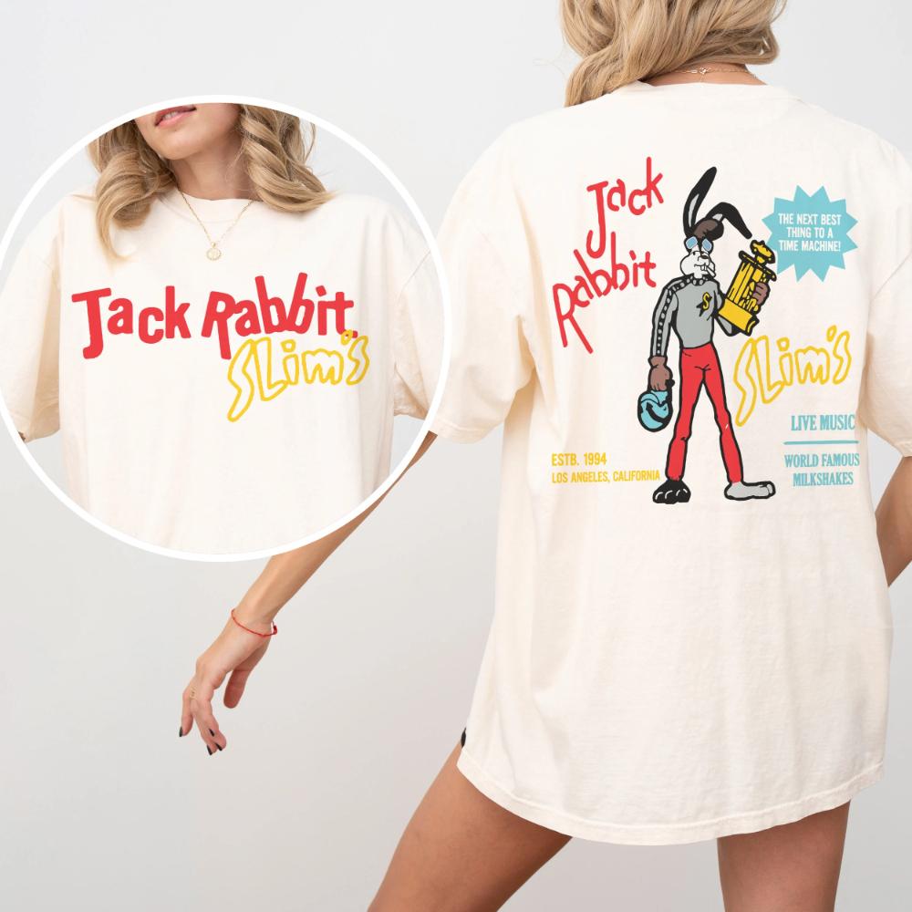 Retro Tarantino Movie TShirt Vintage Jack Rabbit Slims Pulp Graphic Tee Shirt Graphic Clothing Short Sleeve Shirt Unisex