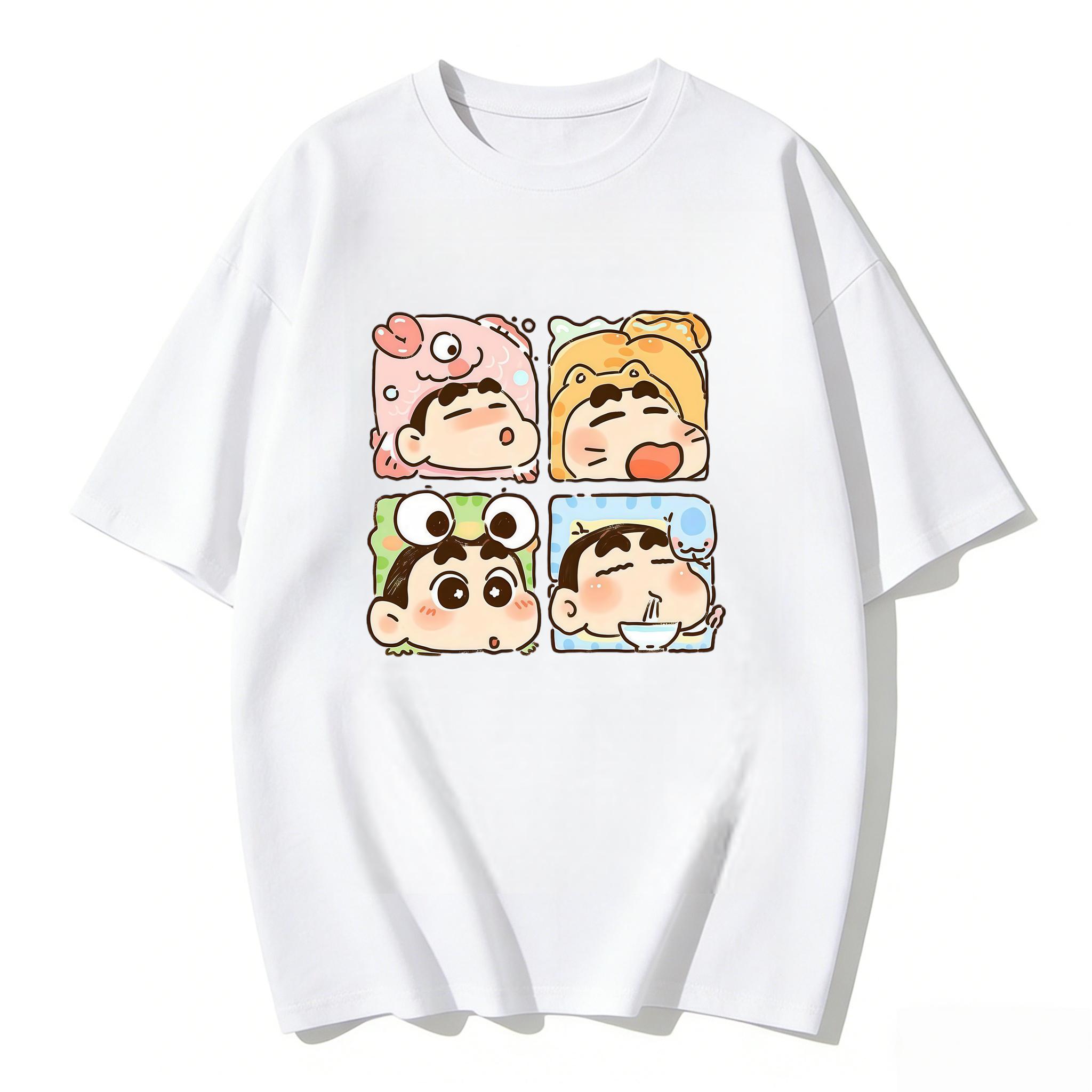 

Crayon Shinchan Cute Cartoon T Shirt Couple Clothes Family Matching Tee Summer Casual Short Sleeve Cotton Top Fashion Streetwear 3XL