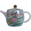 Large Ceramic Teapot Set with Hand Painted Flowers Home Tea Brewing Kungfu Tea Kit with Handle