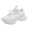 Gypsy rhinestone thick-soled dad shoes for women's autumn new mesh breathable heightening sneakers for women