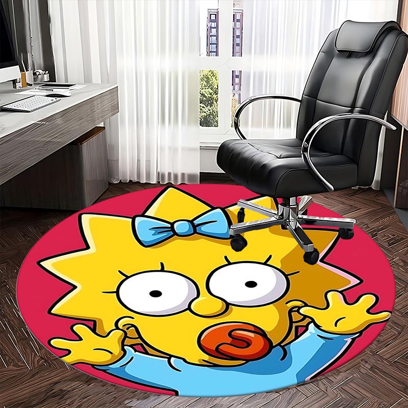 Maggie Simpson,Bow Tie Chair mat Round Rug Office carpet, Non slip, Suitable for Living Rooms, Bedrooms,Decor1205823a