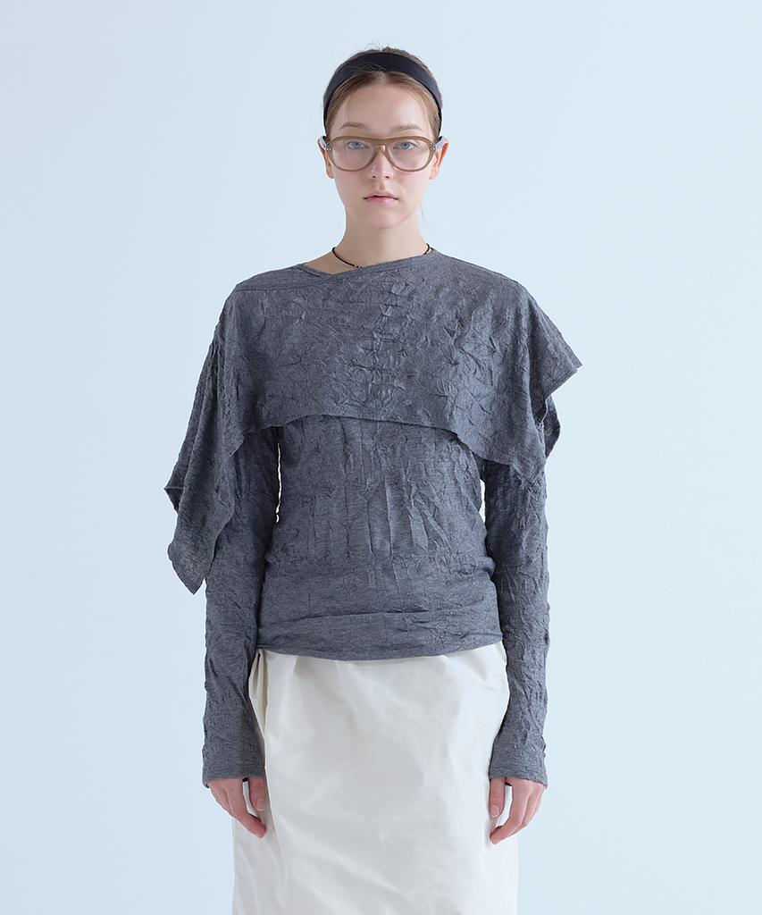 VOYONN Cape Crinkle Long Sleeve T-Shirt 0203