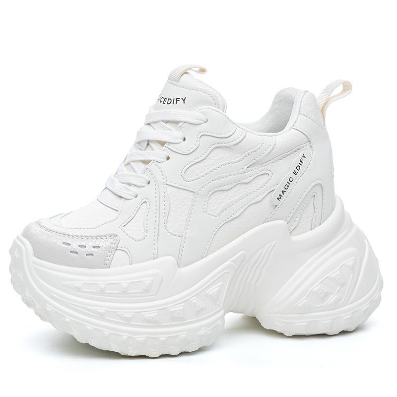 

Женская обувь на скрытой платформе 12 см, новые дышащие кроссовки «папины кроссовки», сетчатая обувь на толстой подошве, маленькая спортивная и повседневная обувь для женщин A2502 39 бежевый